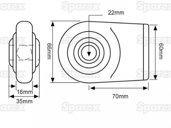 Rotule à souder plate 22