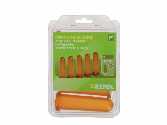 TÉTINE CAOUTCHOUC VEAU, MIEL, 100MM, 5PC