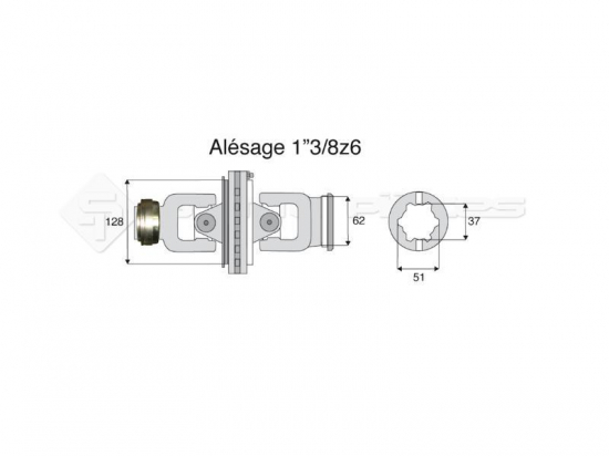 JOINT INT HOM EVO T.S4 1"3/8-6 QM
