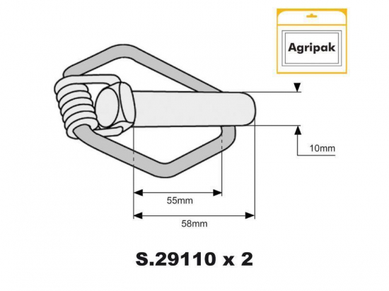 Agripak 2 goupilles sécurité 10mm