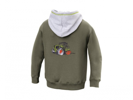 Sweat à capuche olive enfant CLAAS