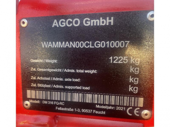 MASSEY FERGUSON - DM 316 FQRC - 2021