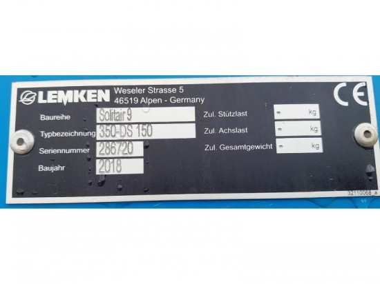 LEMKEN - SOLITAIR 9/350 - 2018