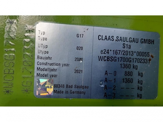 CLAAS RECOLTE - LINER 1600 TWIN - 2020