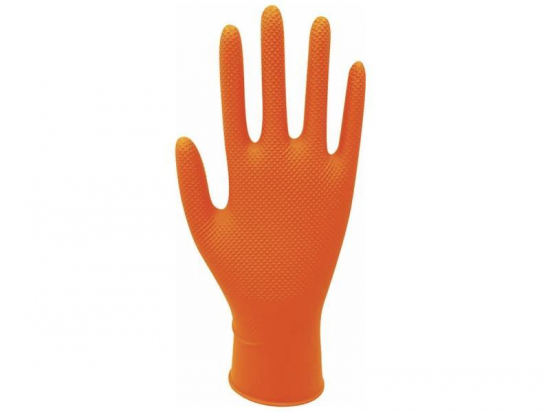 GANTS JETABLES NITRILE ORANGE T9 PAR 100