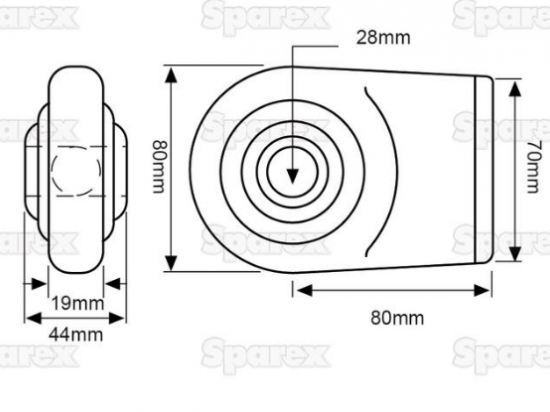 Rotule à souder plate 28