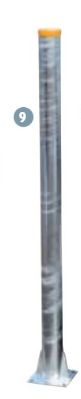 Poteau nu Ø102 sur platine H 1.68 m
