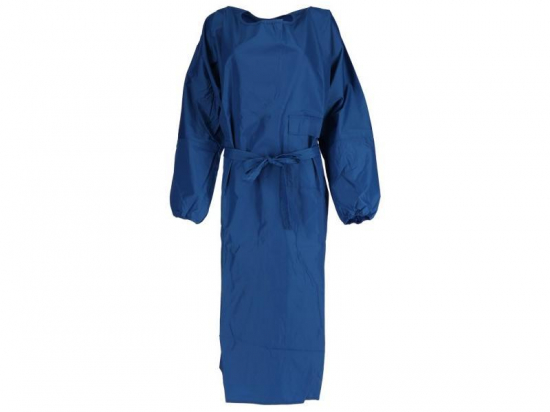 Tablier traite/lavage avec manches, bleu