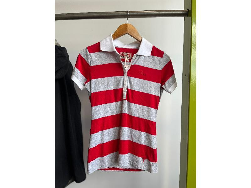 POLO FEMME RETRO ROUGE ET GRIS S CLAAS