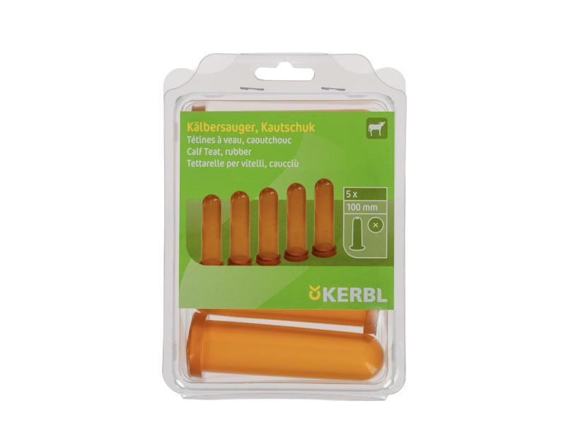 TÉTINE CAOUTCHOUC VEAU, MIEL, 100MM, 5PC