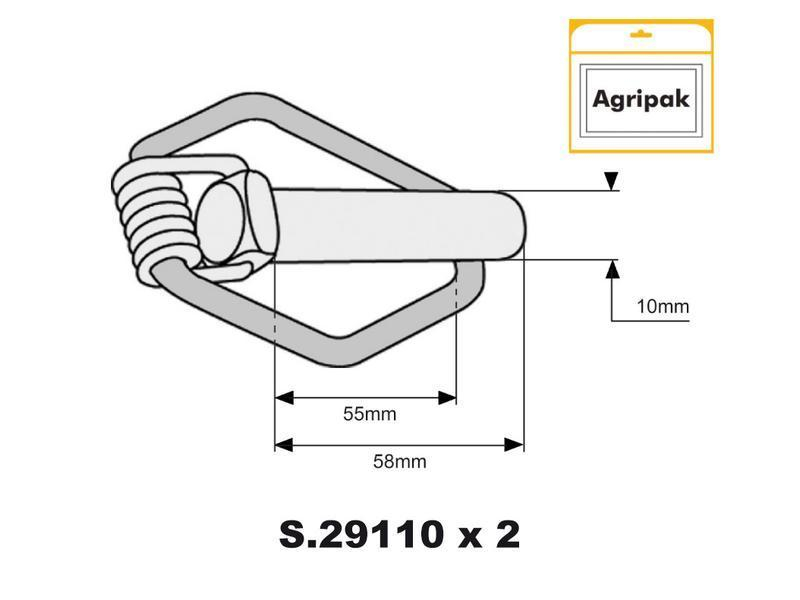 Agripak 2 goupilles sécurité 10mm