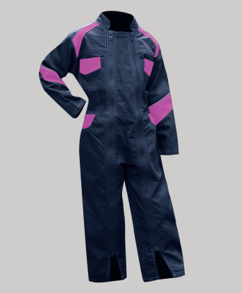 COMBINAISON 2 ZIPS FLEUR BLEU/ROSE enfant