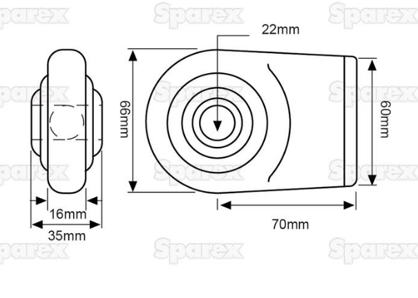 Rotule à souder plate 22