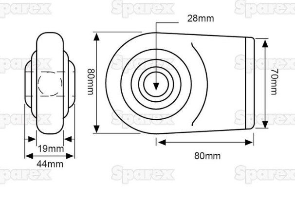 Rotule à souder plate 28