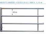Embout arrière panneau/barrière 3/4 m 4
