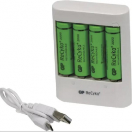 Chargeur de batterie Ni-Mh avec 4 Piles