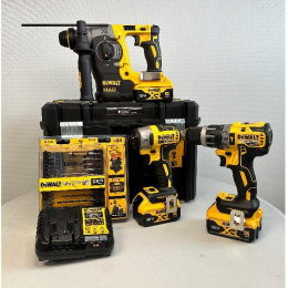 PACK DEWALT  PERCEUSE-VISSEUSE DCD796  + VISSEUSE À CHOCS DCF887 + PERFORATEUR DCH273