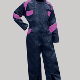 COMBINAISON 2 ZIPS FLEUR BLEU/ROSE enfant
