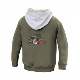 Sweat à capuche olive enfant CLAAS
