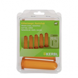 TÉTINE CAOUTCHOUC VEAU, MIEL, 100MM, 5PC