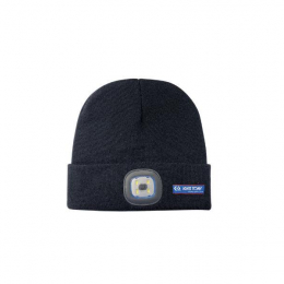 Bonnet avec lampe frontale LED intégrée