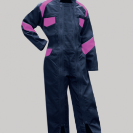 COMBINAISON 2 ZIPS FLEUR BLEU/ROSE enfant