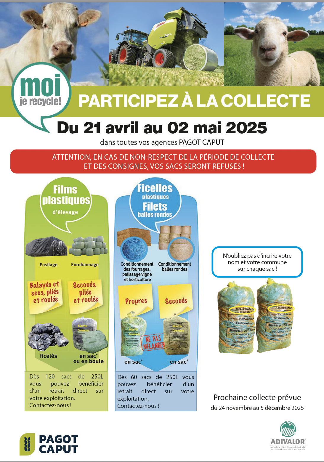 ♻️ Opération « Moi je recycle » – Du 21 avril au 2 mai chez Pagot Caput