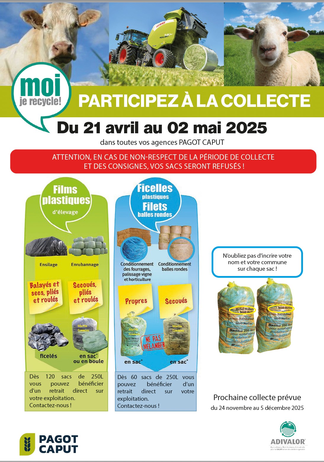 ♻️ Opération « Moi je recycle » – Du 21 avril au 2 mai chez Pagot Caput